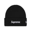 Supreme New Era Box Logo Beanie Fw25 Black Knit Cuffed Hat