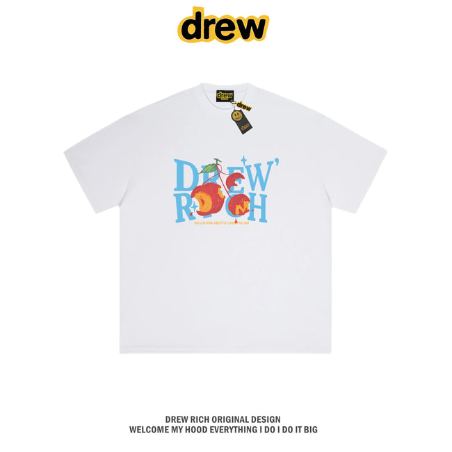 Drew Rich White Peach Letter Graphic Unisex Cotton T-shirt Hover Image