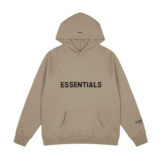Fear of God Essentials Chest Sleeve Print Pullover Hoodie Camel Hover Image