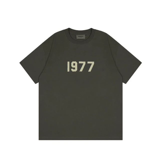 Fear of God Essentials 1977 Flocked Tee – Olive Hover Image