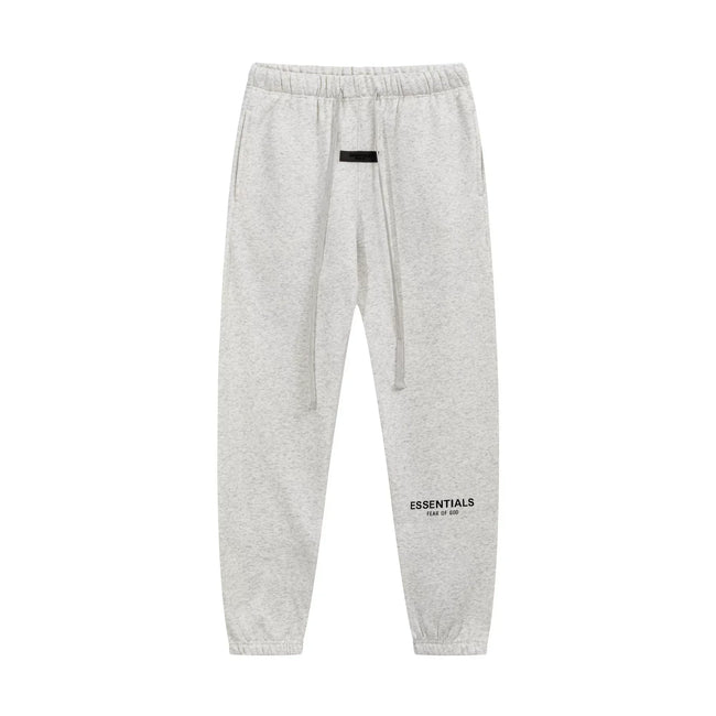 Fear of God Essentials Front & Back Logo Hoodie & Sweatpants Set Light Oat Heather Main Image