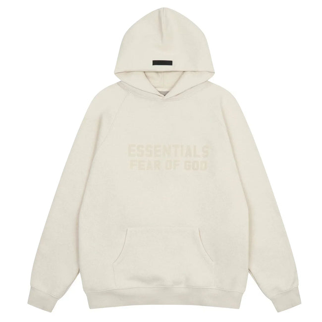Fear of God Essentials Double Line Pullover Hoodie Cream White Hover Image
