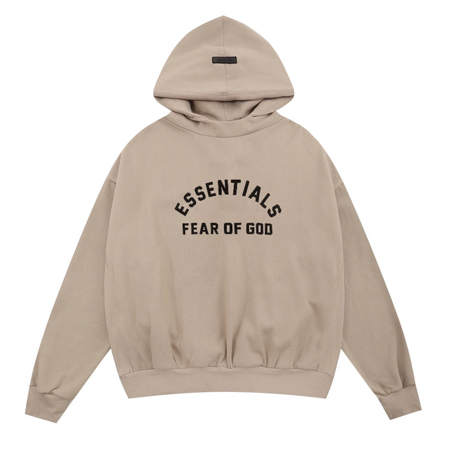 Fear of God Essentials Arch Logo Pullover Hoodie Tan Hover Image
