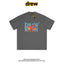 Drew Rich Dark Grey Peach Letter Graphic Unisex Cotton T-shirt