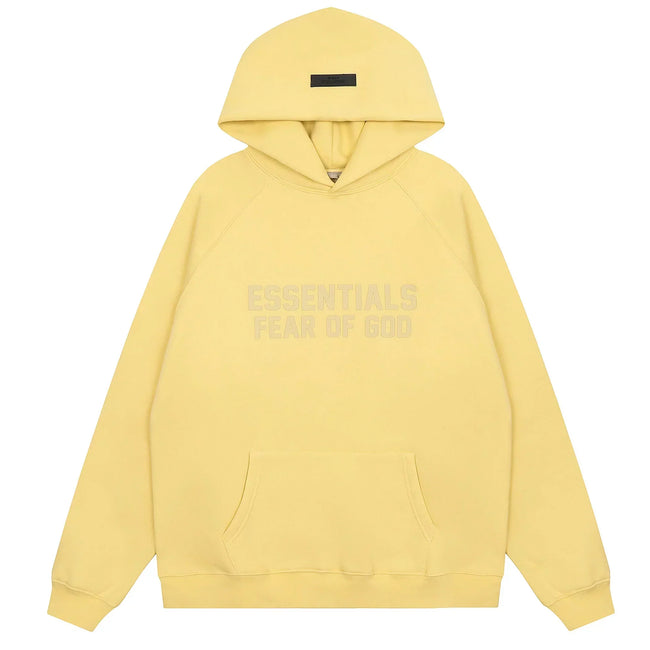 Fear of God Essentials Double Line Pullover Hoodie Lemon Yellow Hover Image