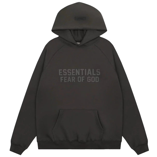Fear of God Essentials Double Line Pullover Hoodie Off Black Hover Image