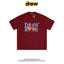 Drew Rich Wine Red Peach Letter Graphic Unisex Cotton T-shirt