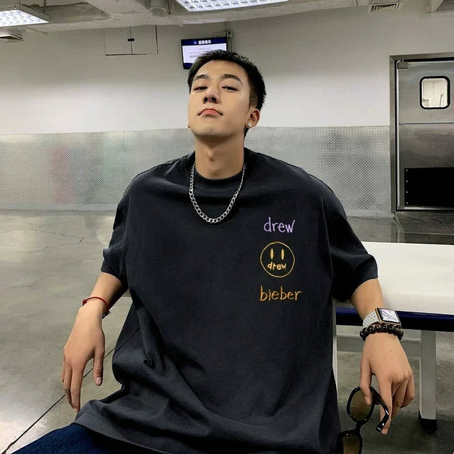 Drew House Drew Bieber Logo Short Sleeve Tee, Charcoal Black Main Image