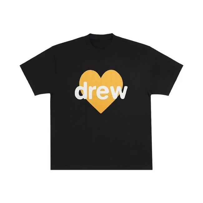 Drew House Yellow Heart Logo Short Sleeve Tee, Black Hover Image
