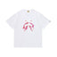 BAPE Style Camo Shark Full-Zip Motif Short-Sleeve Tee - White/Pink