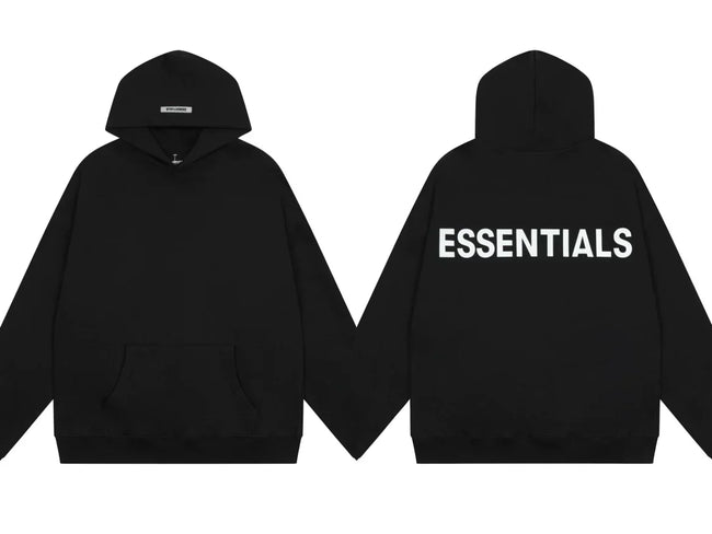 Fear of God Essentials Back Print Pullover Hoodie Black Hover Image