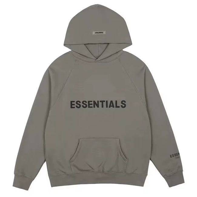 Fear of God Essentials Single Line Sleeve Stamp Pullover Hoodie Carbon Ash Hover Image