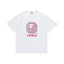 BAPE Style Glitch Colorblock Ape Head Short-Sleeve Tee - White
