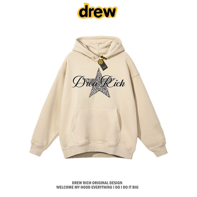Drew Rich Apricot Leopard Star Graphic Unisex Hooded Sweatshirt Hover Image
