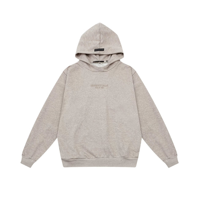 Fear of God Essentials Silicone Logo Hoodie & Sweatpants Set Oat Heather Main Image