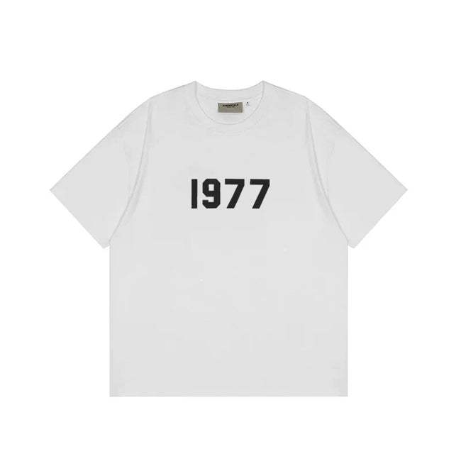 Fear of God Essentials 1977 Flocked Tee – White Hover Image