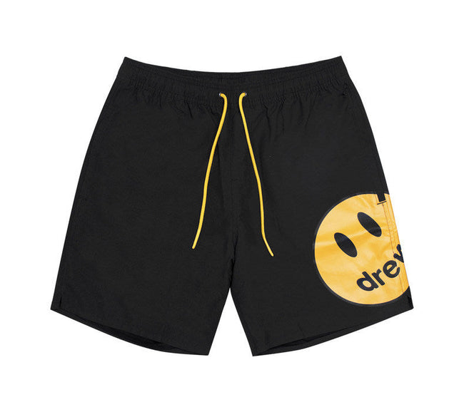 Drew House Smiley Face Swim Shorts, Black Hover Image