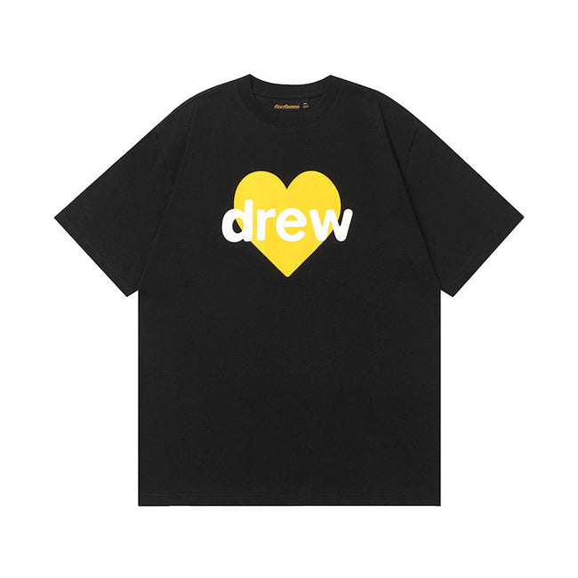 Drew House Yellow Heart Logo Short Sleeve Tee, Black Hover Image